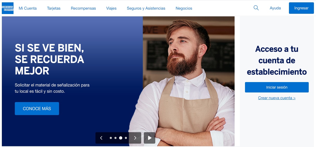 Screenshot of Merchant Homepage