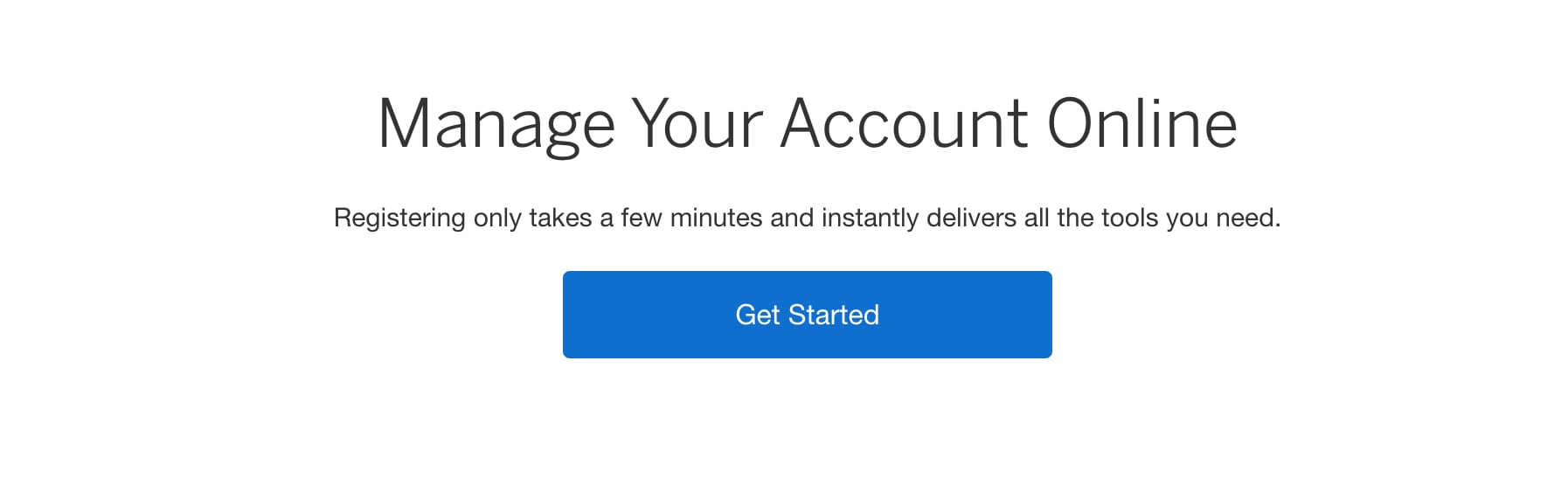 Screenshot of Get Started button on Merchant Homepage