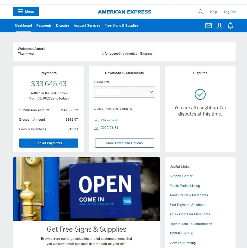 Screenshot of Dashboard