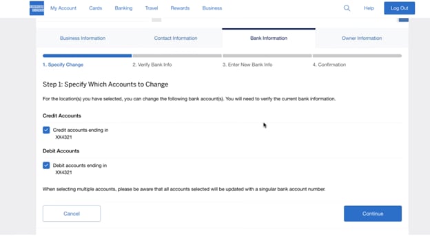 Screenshot of Step 1 options
